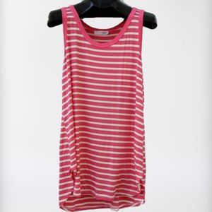 A. GAIN NEW Pink White Striped Tank Top Plus 2X Summer Layering